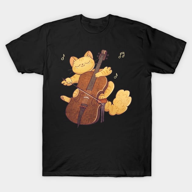 Cello Music Cat T-Shirt Funny Pet Gift Idea T-Shirt by Danielsmfbb